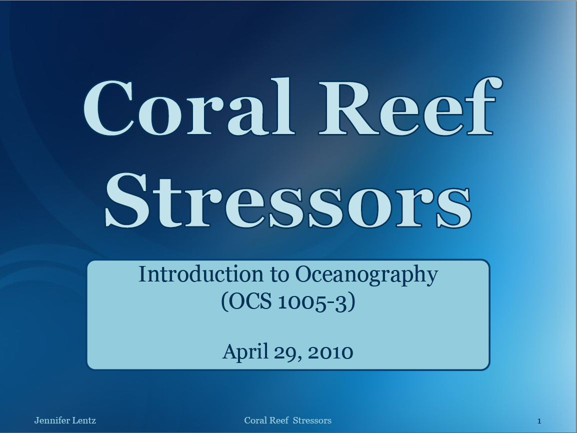Coral Reef Stressors